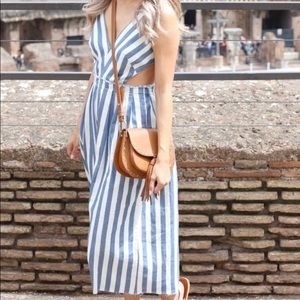 Zara striped denim midi dress 👗 Blogger Favorite!